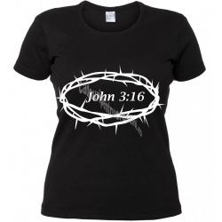 Tricou negru femei, Coroana alba